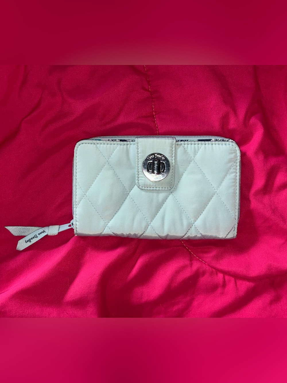 Vera Bradley Light Blue Quilted Wallet with Turn Lock